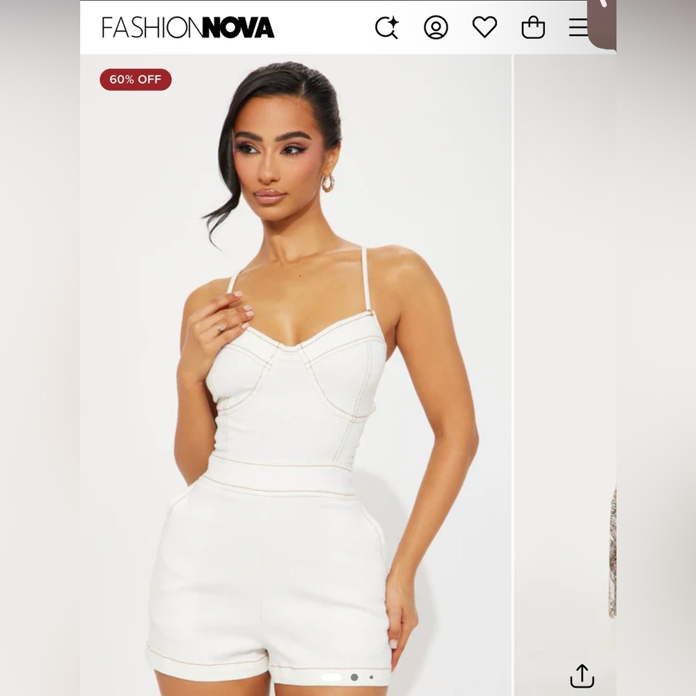 Fashion Nova Time In The Sun Denim Romper
